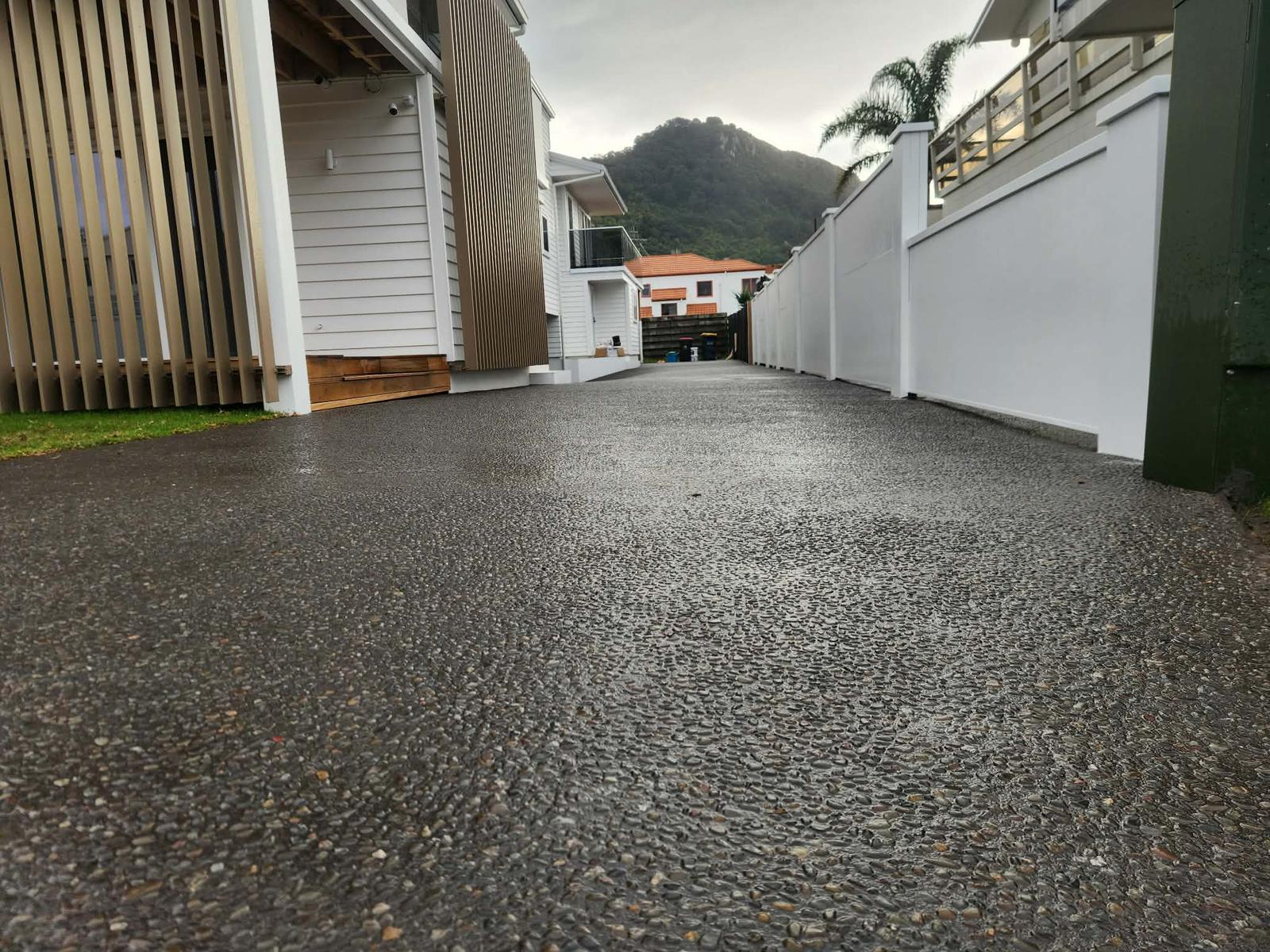 Exposed aggregate driveway finish in Mount Maunganui