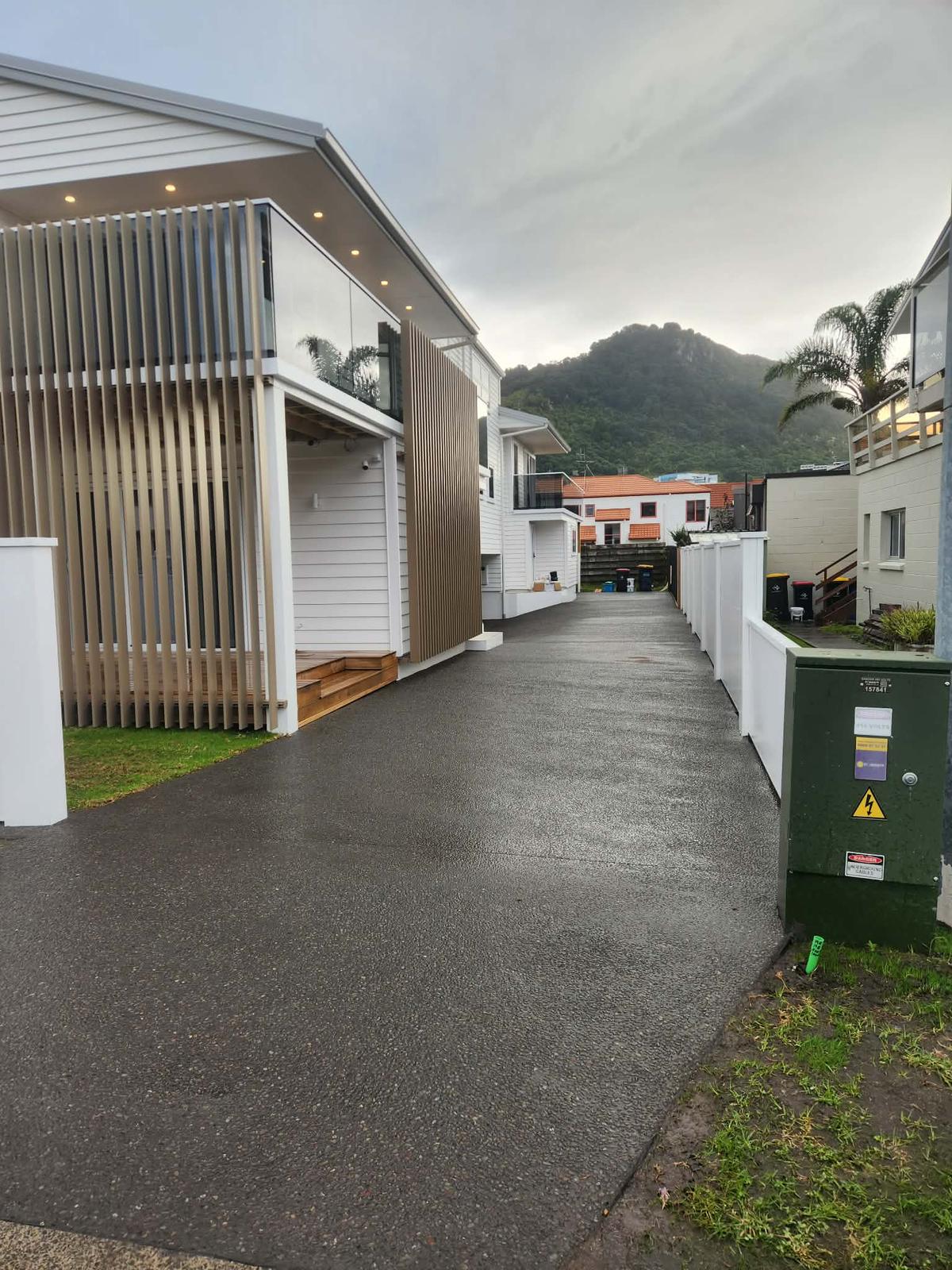 Fresh asphalt driveway surface