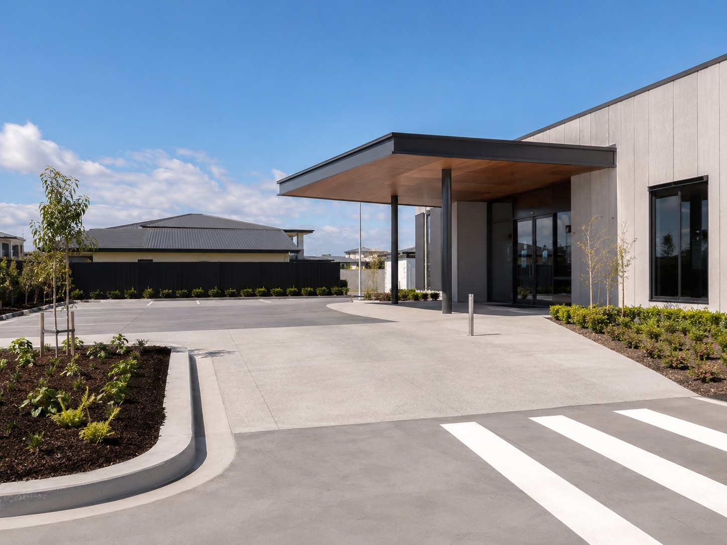 commercial driveway finish detail in Tauranga