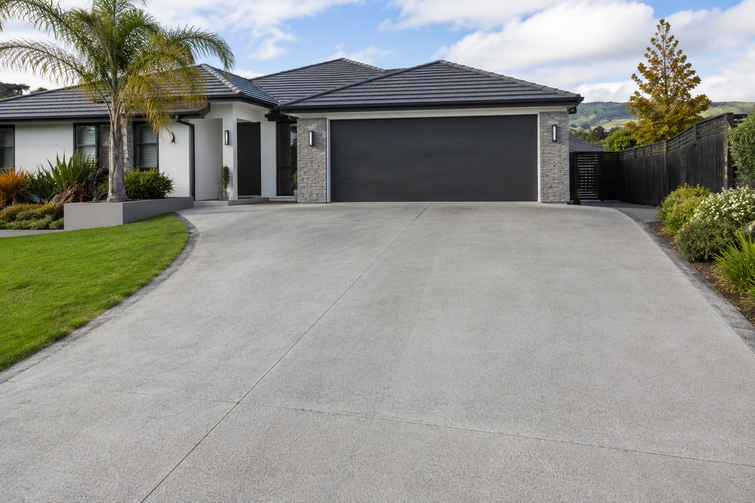 Decorative stamped concrete finish in Tauranga