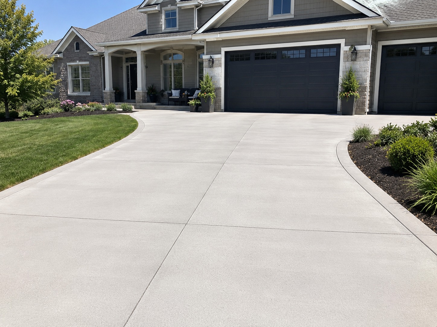 Exposed aggregate and plain concrete material samples