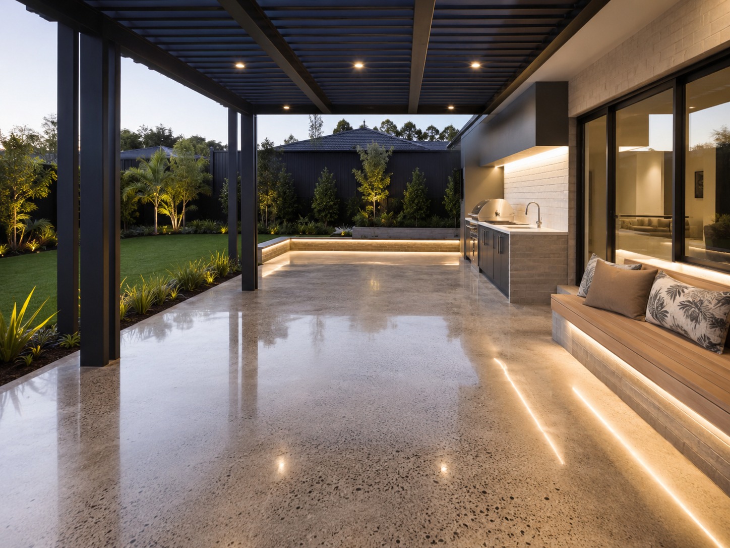 concrete patio and path project detail in Tauranga