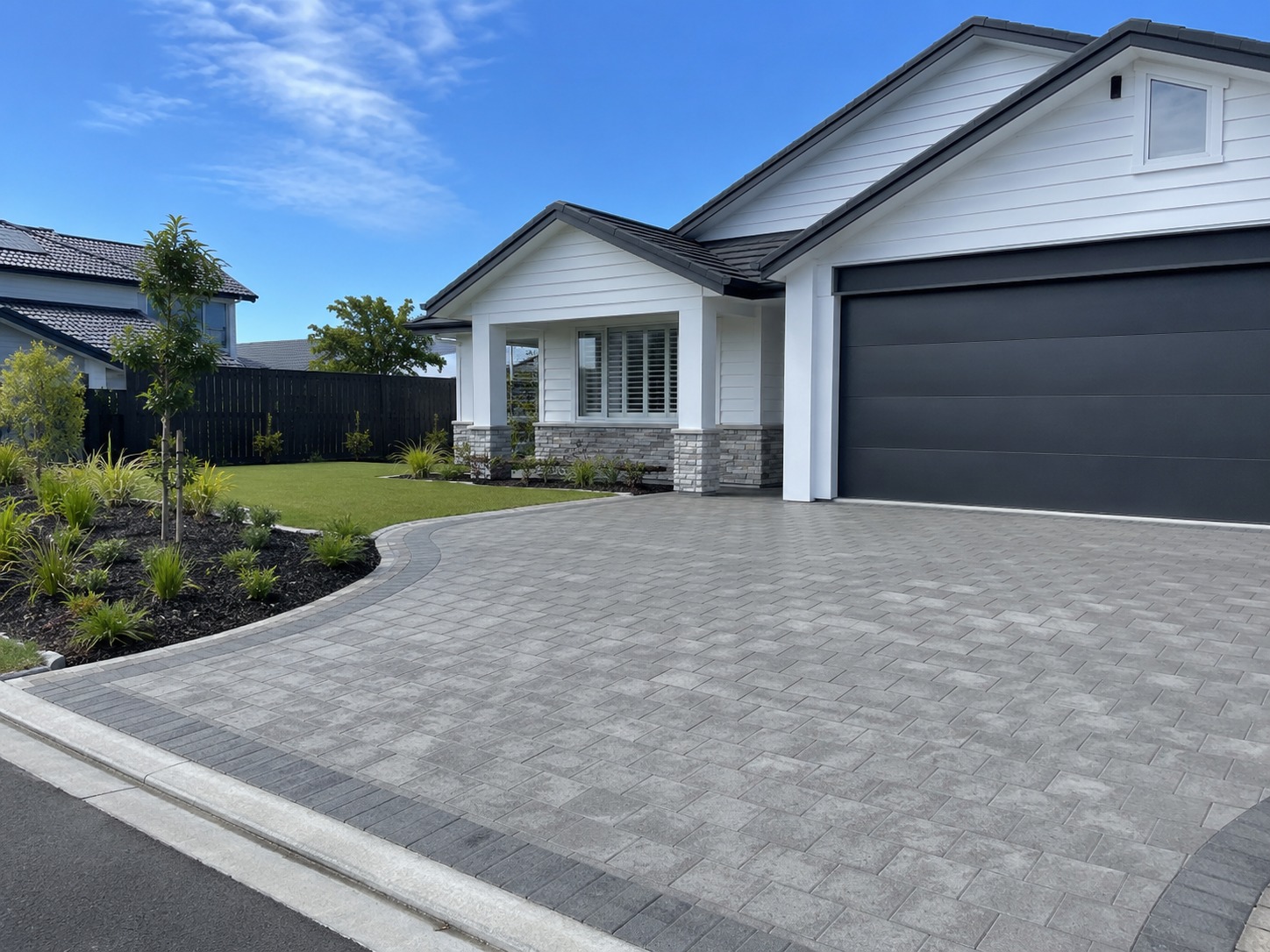 Patterned concrete pavers and outdoor hardscaping