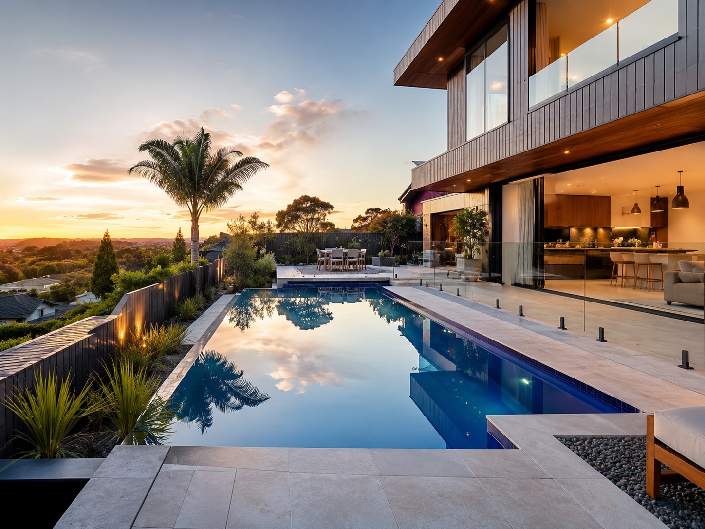 concrete pool area integrated with Tauranga outdoor construction