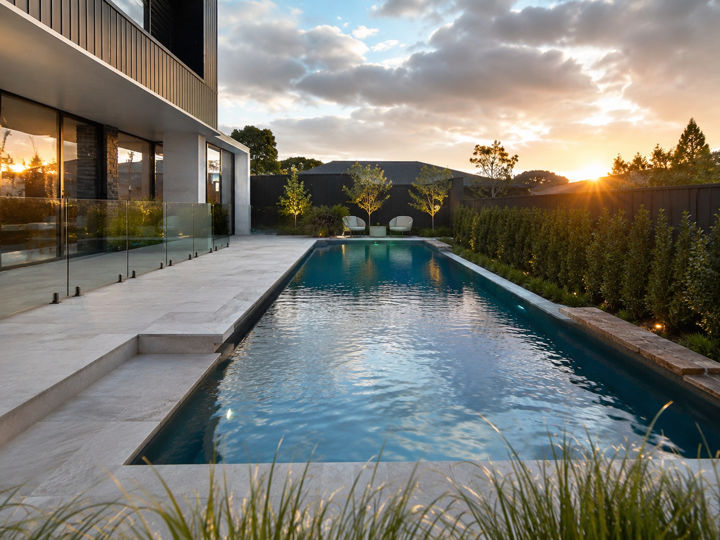 concrete pool area project detail in Tauranga