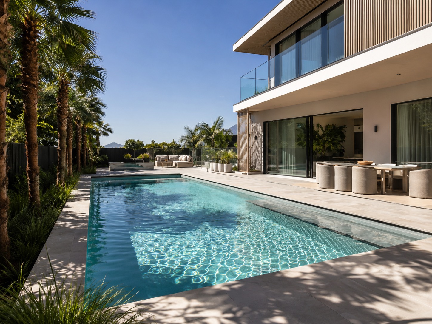 concrete pool area project detail in Tauranga