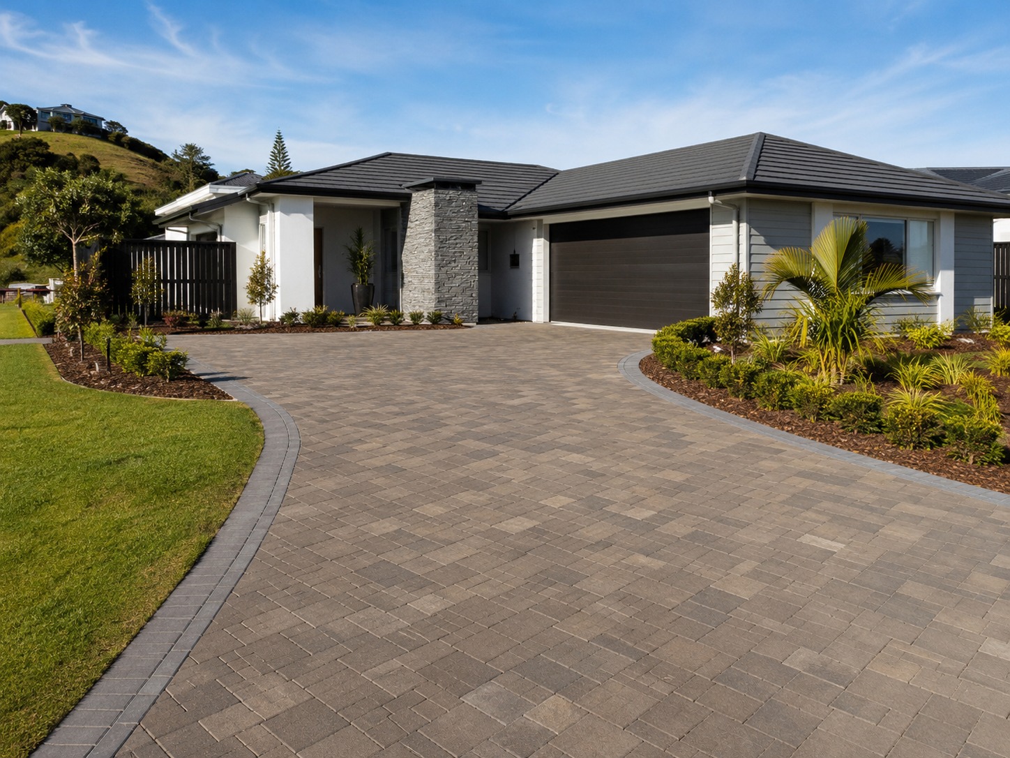 paving project integrated with Tauranga outdoor construction